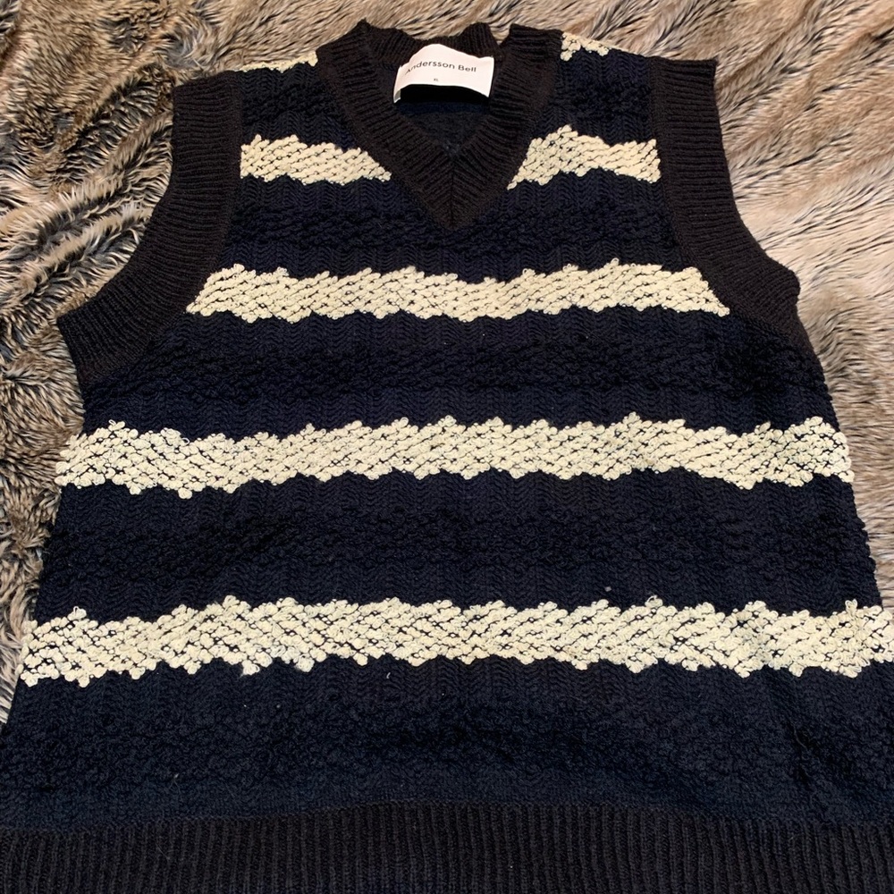 Andersson Bell 
Hippie long vest - black white stripes size XL